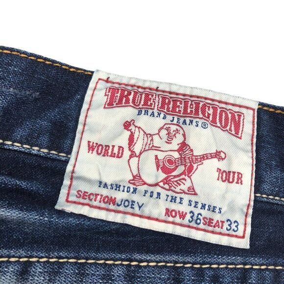 Brand New Vintage True Religion Embroidered Jeans Size 36 JOEY Blue - Picture 11 of 12